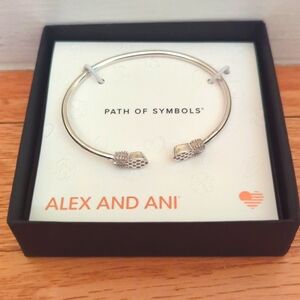 Alex and Ani 925 Silver Pineapple Cuff Bracelet
